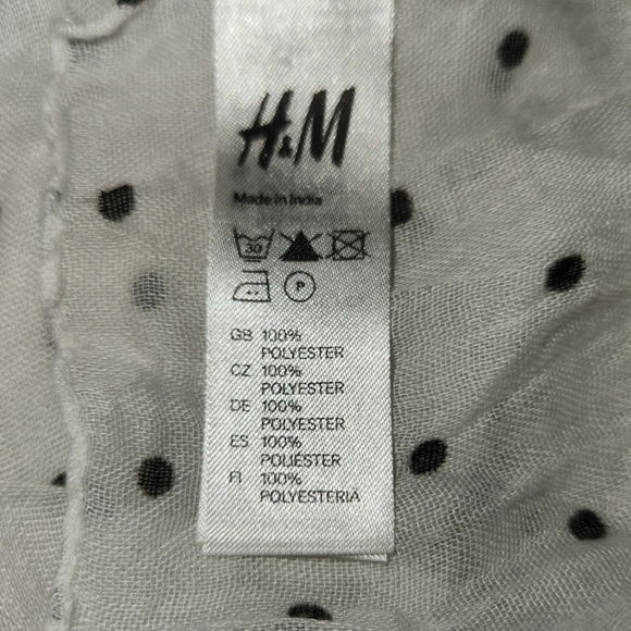 NWOT H&M White Polka Dot Airy Scarf - Picture 3 of 3